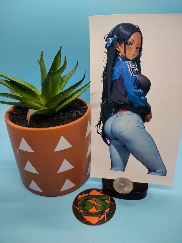 Custom Anime Girl - Thicc Jeans - Waterproof Anime Vinyl Sticker Decal - $1.00+