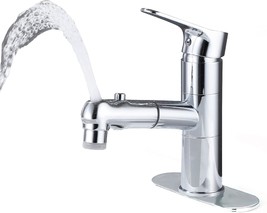 Bathroom Sink Faucet By Huahualala, Chrome, Brass, Single Handle, Three Water - £65.73 GBP