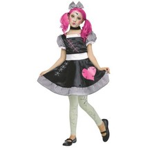 Fun World - Broken Doll Costume SM 4-6 Multicolor Dress, Choker, Hairbow... - £16.19 GBP