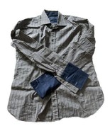 Ted Baker London Archive Blue Striped Button Up Shirt Size 17 Preppy Casual - $50.78 CAD