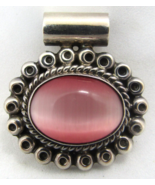 Taxco TL-91 Sterling Silver and Oval Pink Coral Pendant  - $147.51