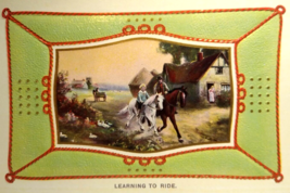 Learning To Ride Postcard Horses Farmland Country Barn Germany Serie 3100 Unused - £13.93 GBP