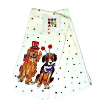 Novogratz Patriotic Dogs Kitchen Towels 2-Pc Flag Scarf Hat Red White Bl... - $15.77