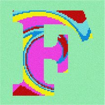 Pepita Needlepoint Canvas: Letter F Tie Dye, 7&quot; x 7&quot; - £40.59 GBP+