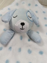 SL Home fashions blue puppy dog dots plush white baby security blanket lovey  - £23.87 GBP