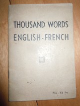 Vintage Thousand Words English - French WWII Army Distribution 1943 - $113.85 MXN