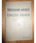 Vintage Thousand Words English - French WWII Army Distribution 1943 - $8.15 CAD