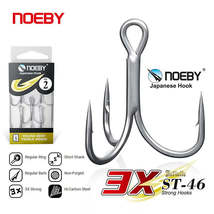 Noeby-High Carbon Steel Fishing Hooks, Round Bent, Treble Hook, Fishing Tackle,  - £2.95 GBP+