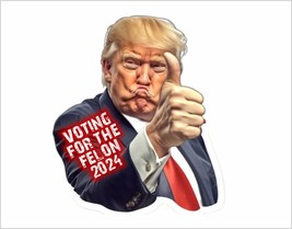 TRUMP Felon Trump 2024 Vote for the Felon Trump Window Sticker Thumbs Up... - $3.95+