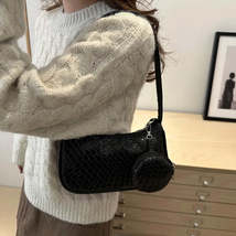 Textured Shoulder Bag with Pouch - $20.28