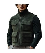 Vest Leather Men&#39;s Motorcycle Coat Jacket Biker Lambskin Waistcoat Men S... - $129.00