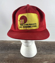 Vintage K-Products All Seasons Pool Spa Product Sun Snapback Trucker Hat Red USA - £23.73 GBP