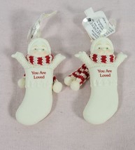 Snowbabies in Stocking you are loved Ornaments ~ Dept. 56 ~ Lot/2 ~ NWT - $10.39