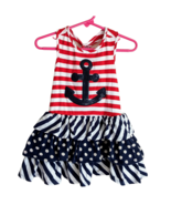 Willow Blossom Red White Blue Anchor Dress Size 12m Infant Ruffle - $4.95