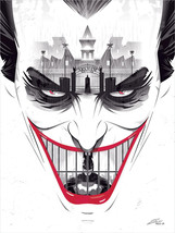 The Batman Joker Arkham Asylum Red Mouth Poster Giclee Print Art 18x24 Mondo - $89.99