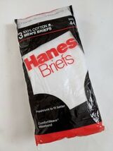 Vintage 1987 Hanes White Briefs Underwear 100% Cotton 3 pack Size 44 NEW... - $366.21 MXN