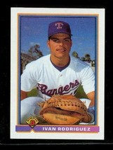 Vintage 1991 Topps Bowman Baseball Trading Card #272 Ivan Rodriguez Rangers - £3.83 GBP