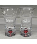 DI AMORE • Lot Of 2 Glass Shot Glasses ~ Red Bubble - £9.46 GBP