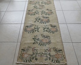 Vintage Oushak Rug 5.4x2.1   ft Turkish Floor Rug Faded Area Rug Oriental Rug - $276.88