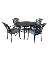Aluminum Round Dining Set, 5-Piece, Light Blue - $25,798.35 MXN