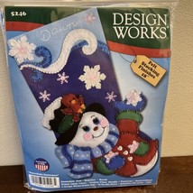 Design Works #5246 Snowflake Snowman Felt Stocking Kit 18" NIP - $15.83