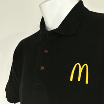 McDONALD&#39;S Hamburgers Employee Uniform Polo Shirt Black Size L Large NEW - £20.37 GBP
