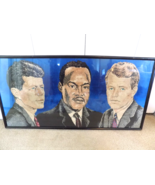 John F Kennedy Robert Kennedy Martin Luther King 19 x 38 Tapestry Art Fr... - £105.17 GBP