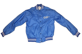 Vintage Blue 1st National Bank Apparel Jacket Windbreaker Size M Medium USA Made - £12.97 GBP