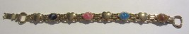 Vintage gold hearts and stones Signed Celebrity NY bracelet - $28.45