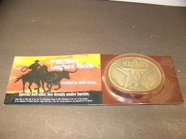 MARLBORO LONGHORN BUCKLE SOLID BRASS BELT BUCKLE NEW IN PACKAGE 1980&#39;s - $26.98