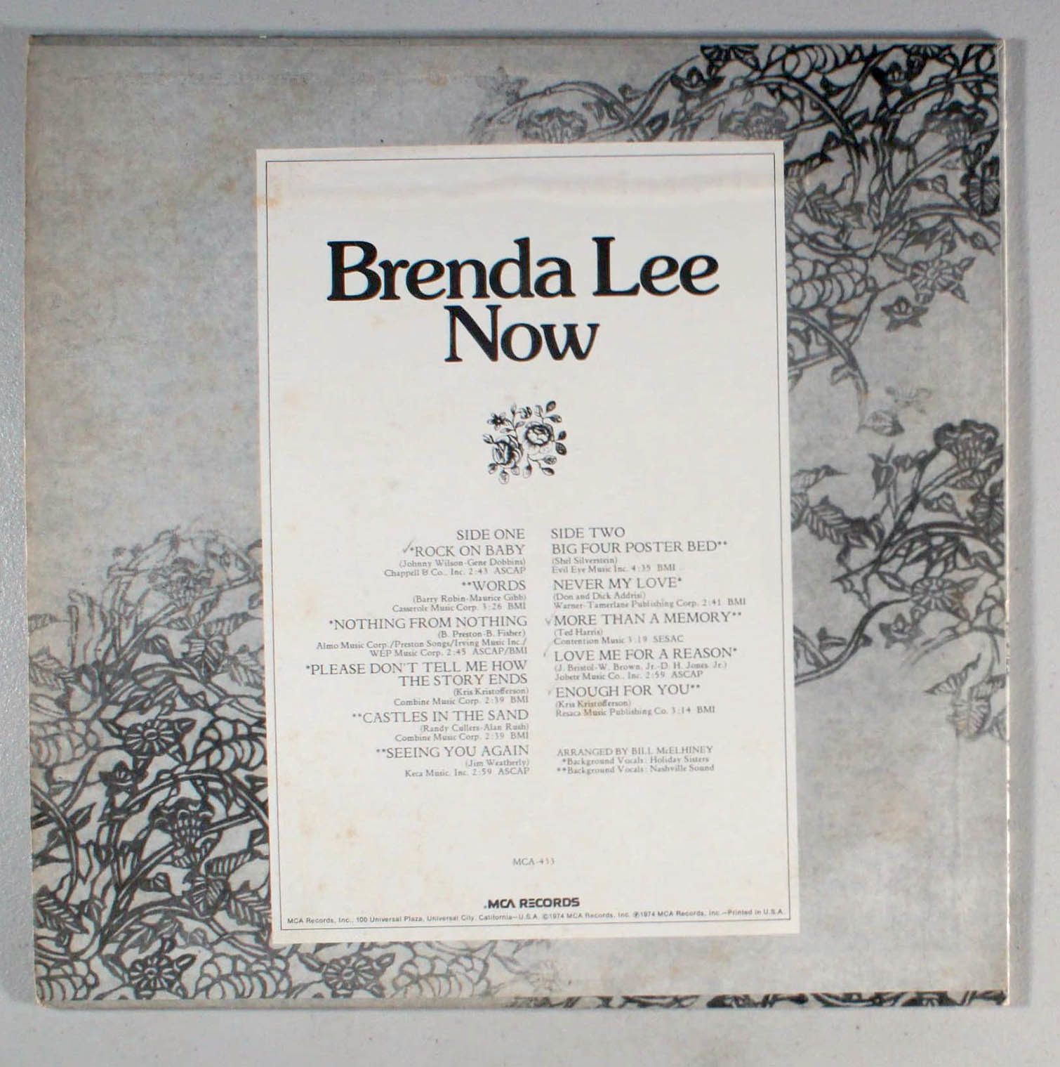 Brenda Lee - Now (1974) Vinyl LP • Shel Silverstein, Big Four Poster Bed Item image 2