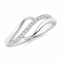 ANGARA 1.3mm Natural Diamond Swirl Bypass Ring in Silver - £180.94 GBP+