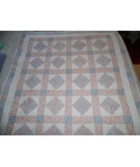 Victorian Quilted  Pinwheel Throw or Baby quilt in pastels - £115.71 GBP