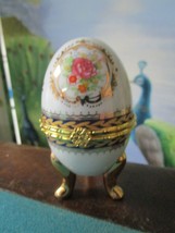 Ceramic Footed Limoges And Other Eggs Gold Color Flowers Pick 1 - £43.92 GBP+