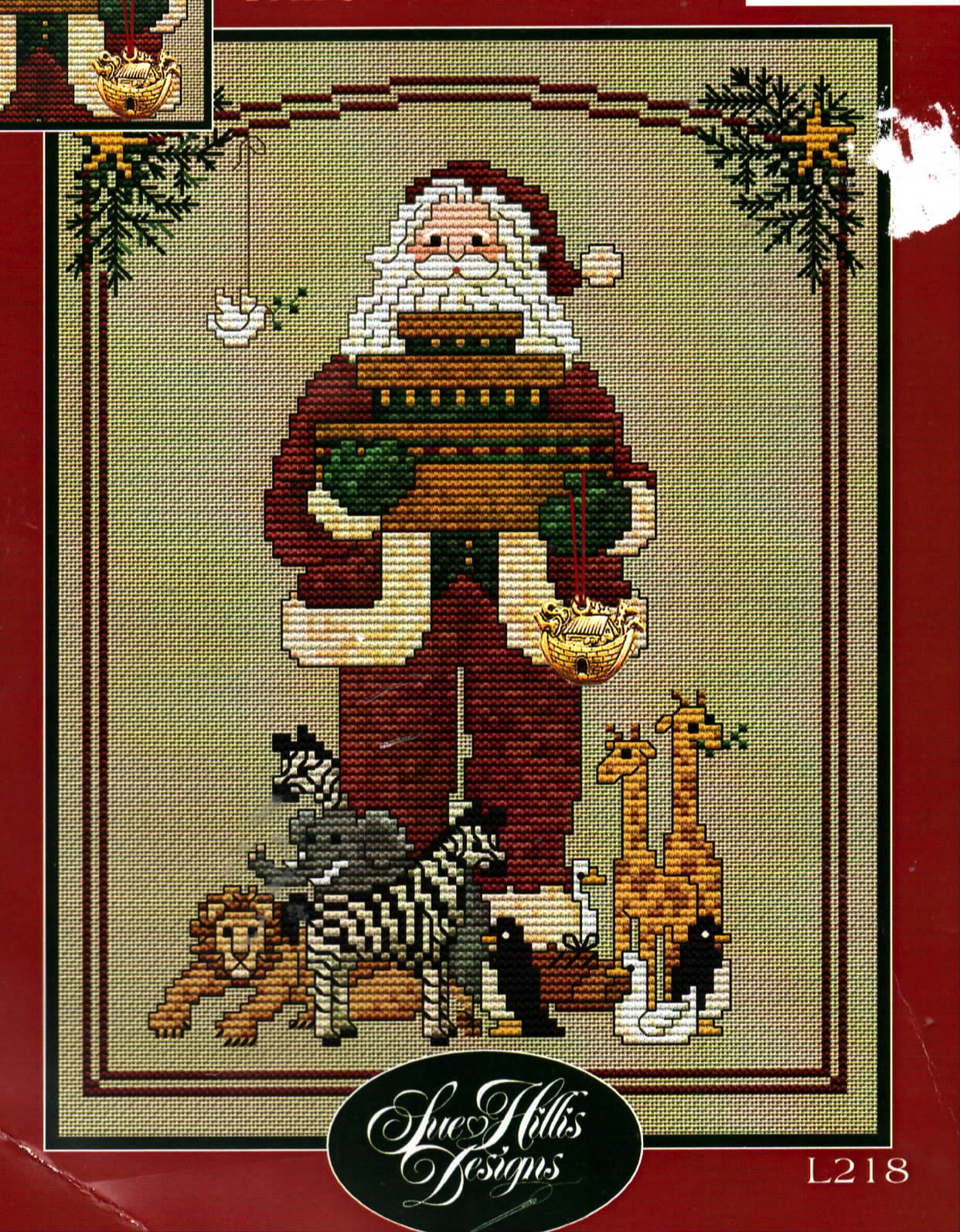 Santa's Ark L218 by Sue Hillis Cross Stitch Pattern w/ Charms 3rd Annual - $7.91