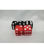 Lot Of (5) Black And Red Dice With White Pips 1/2&quot; - $12.21 CAD