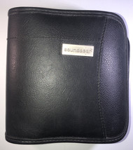 Sound Gear 32 CD Black Faux Leather Case Used 6&quot;×6&quot; Sleeve Wallet Zip Ar... - $29.58
