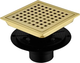 6 Inch Square Shower Drain With Adjustable Shower Drain Base Flange, Sus 304 - $55.97