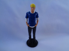 Mattel PVC Male Doll Blonde Hair Blue Shirt Figure or Cake Topper on Base - $1.52