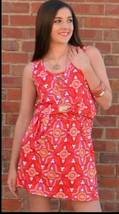 Mud Pie Dress Emory Tank Moroccan Size S (4-6) MSRP $43.99 Pink Travel Beach - £16.95 GBP