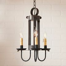 Large Amherst Hanging Light in Kettle Black Tin- 3 Light image 2
