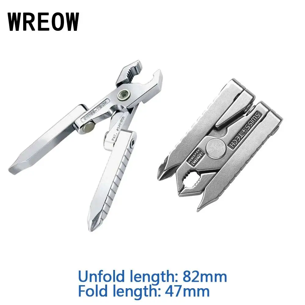Multifunction Foldable Pliers Mini Stainless Steel Keychain Pocket Screwdriver - £10.25 GBP