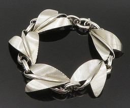 NAPIER 925 Silver - Vintage Linear Textured Pointed Abstract Bracelet - BT9452 - £110.27 GBP