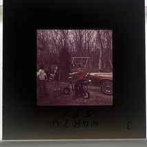 35mm Slide Photo Kid Riding Mini Bike Motorcycle 1971 Children - $6.47