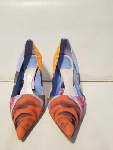 Dior 2014 Rose Stiletto Heel Pump Shoes Multicolored Floral Silk 37 Item image 3
