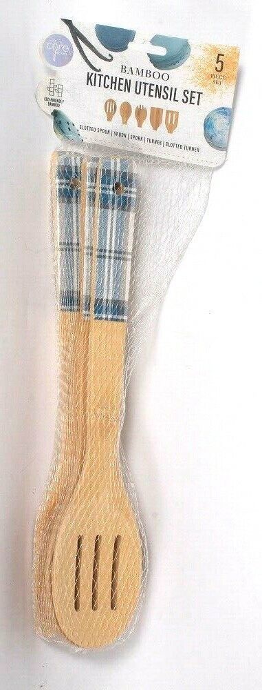 Core Kitchen 5 Piece Bamboo Kitchen Utensil Set Eco Friendly Hand Wash Only - $21.99