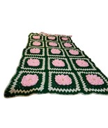 Granny square 3D Floral Afghan Throw 34&quot; x 56&quot; Hand Made - $629.37 MXN