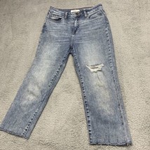 Cello Jeans Women Sz 3 High Rise Straight Distressed Fray Raw Leg Cut-off Ripped - $16.15