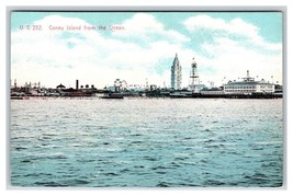 Coney Island From the Ocean New York City NY UNP Unused DB Postcard W14 - £3.06 GBP