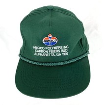 Amoco Polymers Carbon Fibers Alpharetta GA 1997 Hat Cap Trucker Green Ad... - $21.82